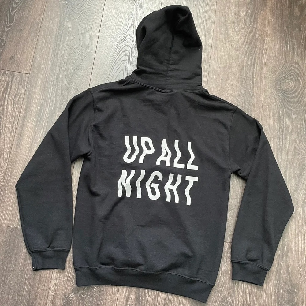 Black Wavy Font Graphic Hoodie